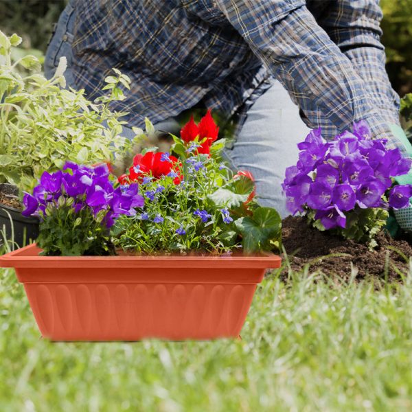 rectangale plastic flower pots